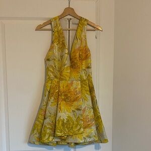Alice + Olivia Tanner Yellow Floral Mini Dress